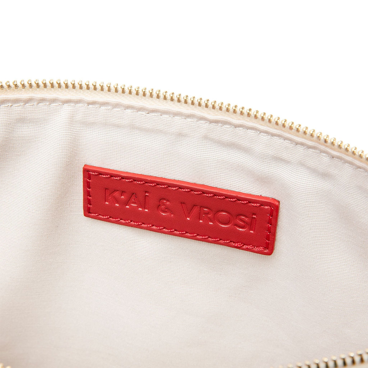 Apollon - Red Calfskin & Handloomed Fabric Clutch