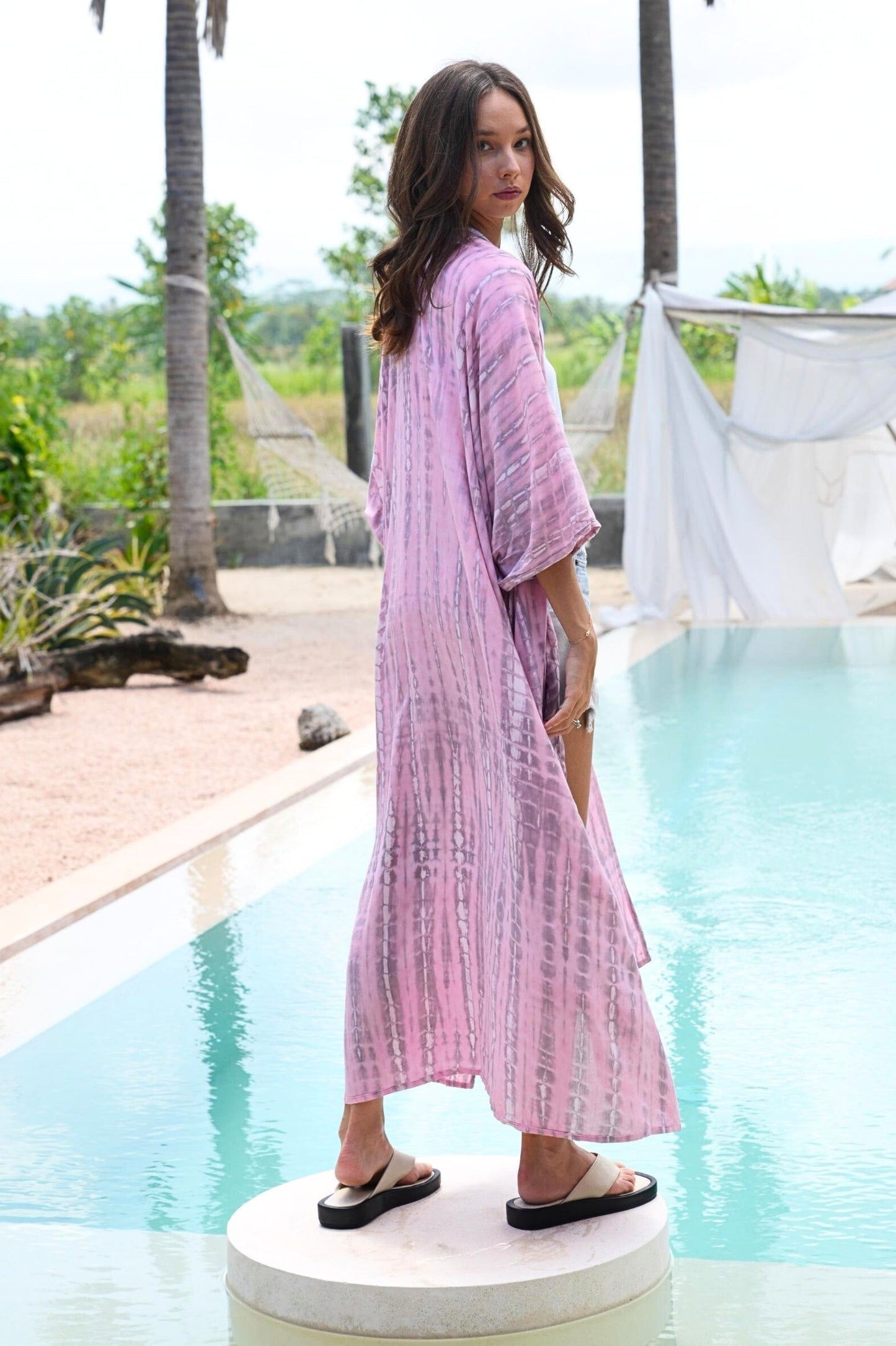 Sara Hand Dyed Kimono in Pink