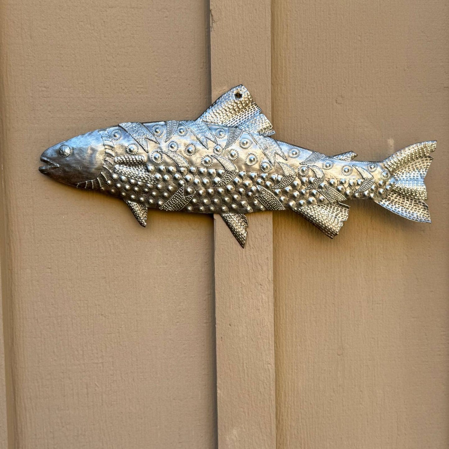 Handcrafted Fish Metal Wall Art  18" x 7", Handmade in Hait
