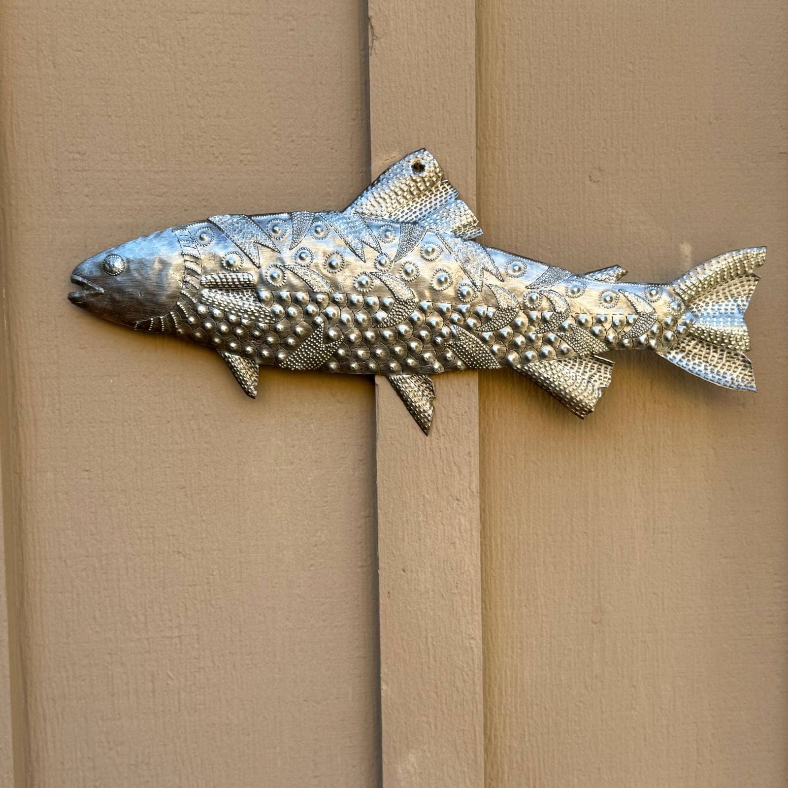 Handcrafted Fish Metal Wall Art  18" x 7", Handmade in Hait