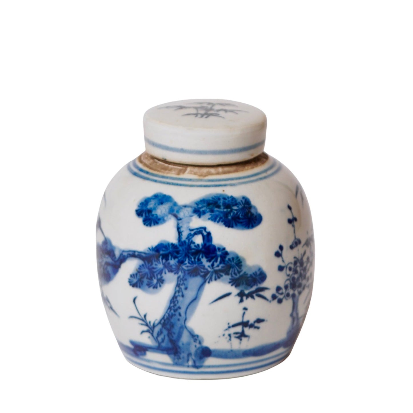 Blue and White Porcelain Mini Three Friends Round Jar