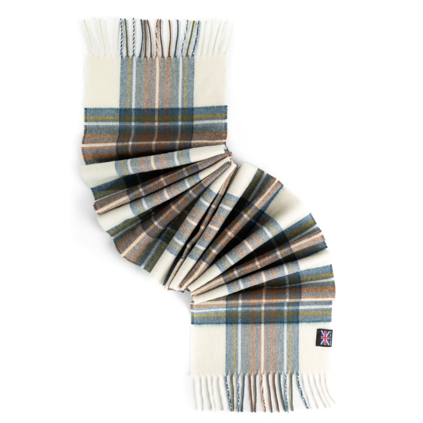 Merino Lambswool Tartan Scarf - Muted Blue Dress Stewart