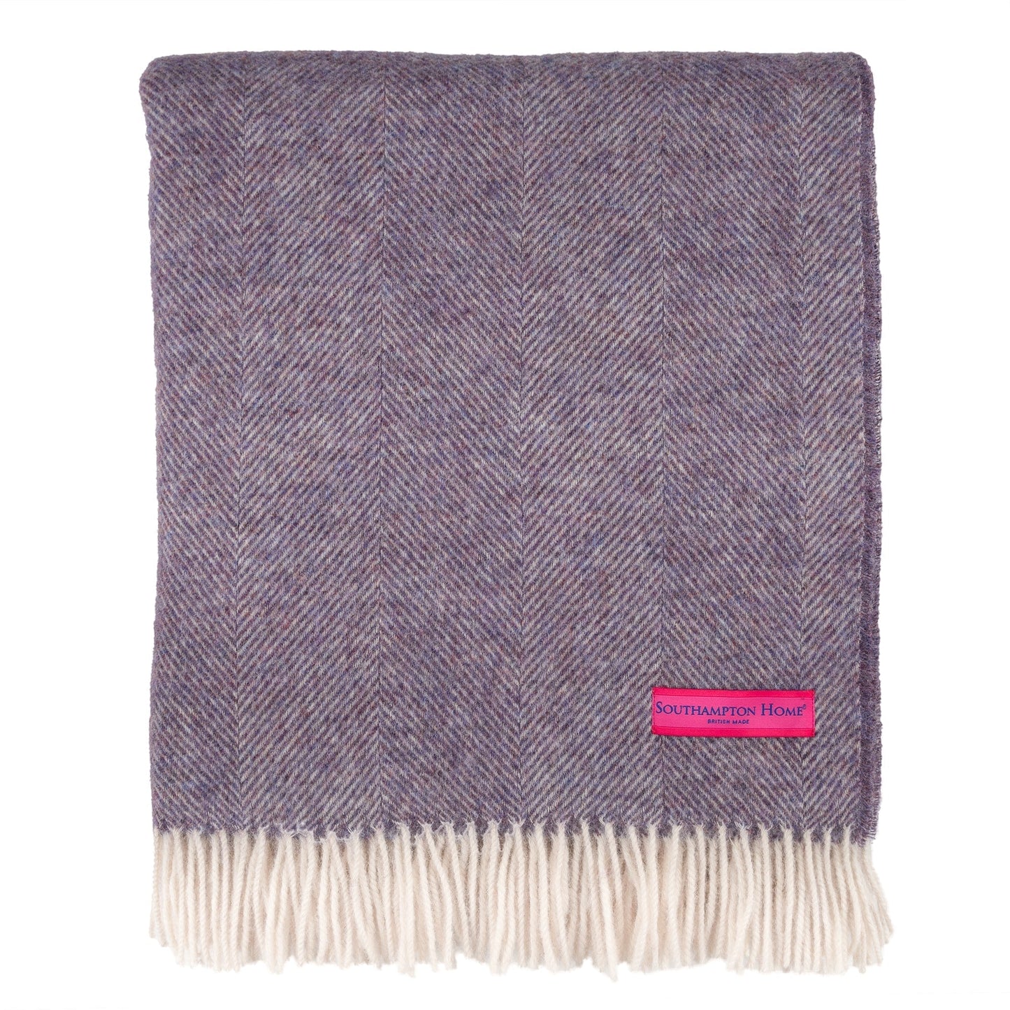 Southampton Home Shetland Lambswool Herringbone Throw – Lavender