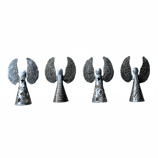 Mini Unpainted Angels with Upswept Wings Set (Set of 4)
