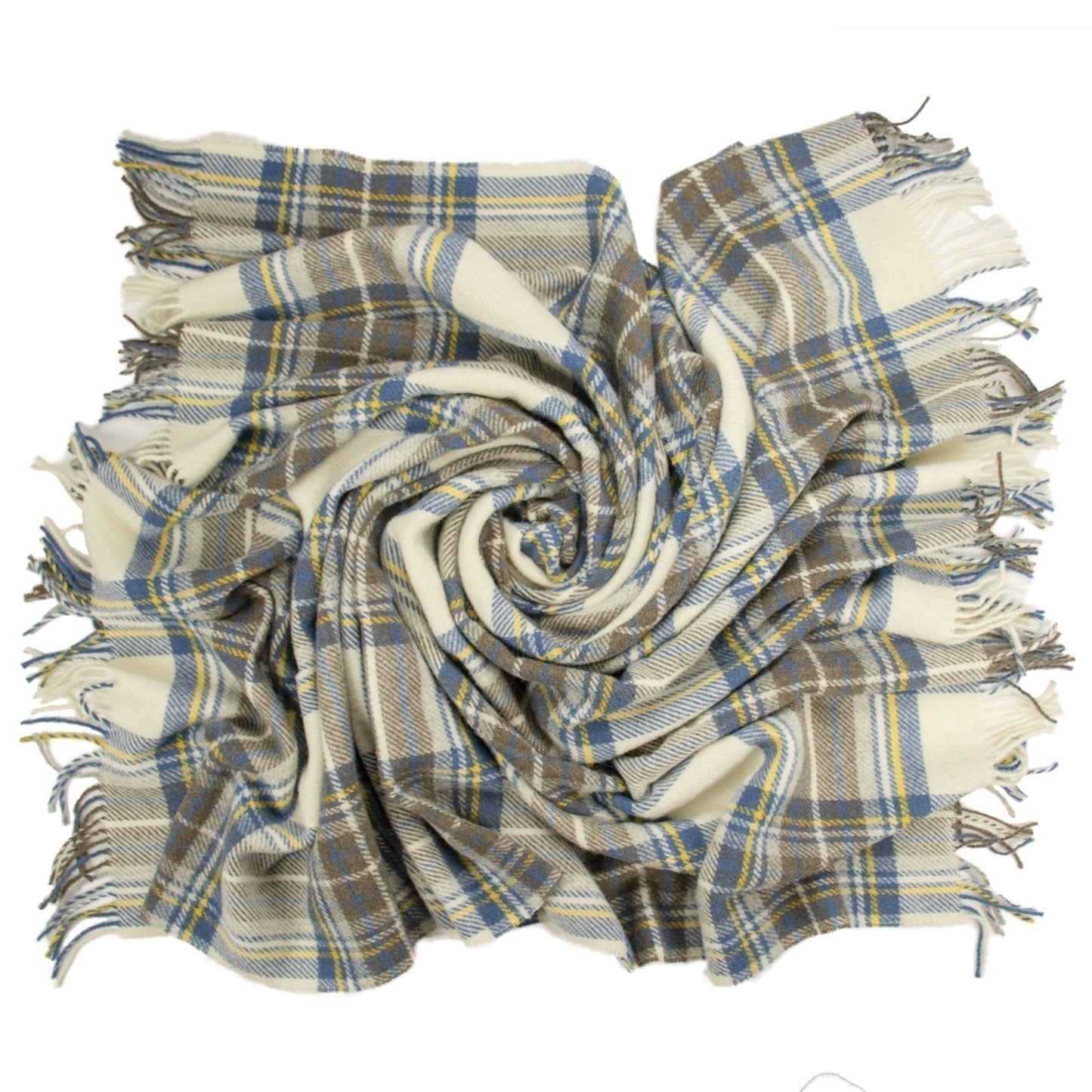Highland Tweeds Pure New Wool Throw (Muted Blue Stewart)