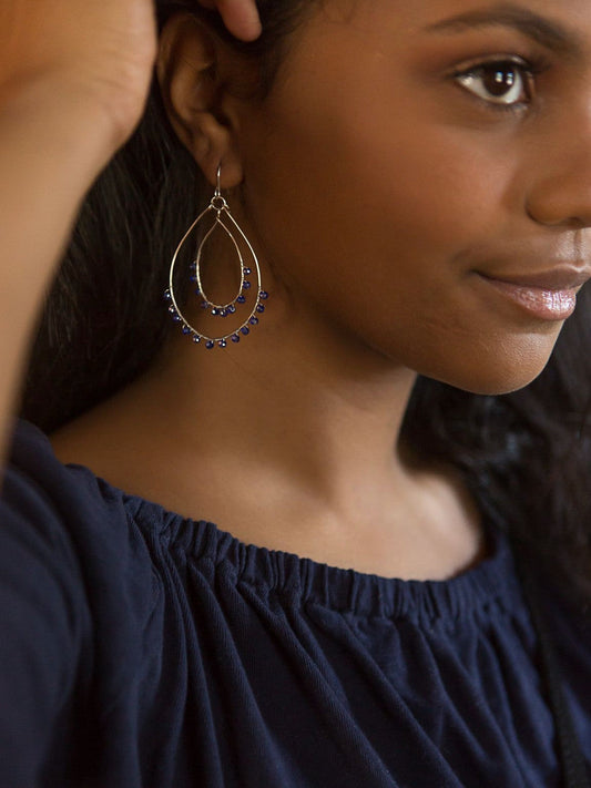 Rubi Sparkle Teardrop Earrings - Silver
