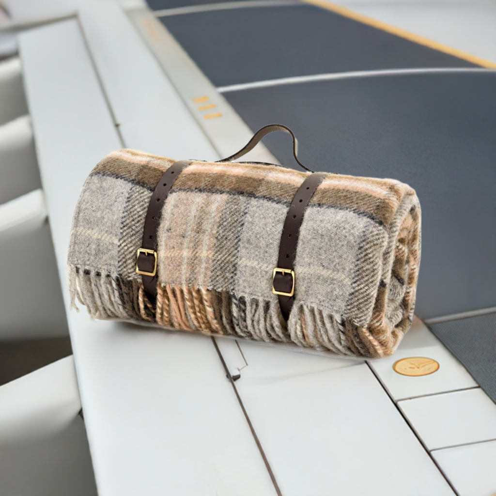 Highland Tweeds  Tartan Roll-Up Travel Blanket ~ McKellar ~