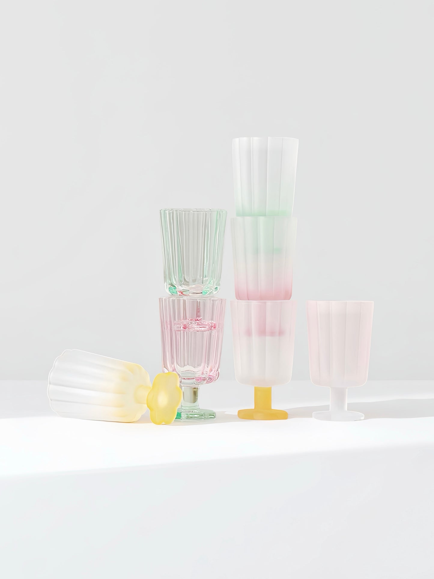 Hand Blown Petal Goblets - Cute Whimsical Colored Wine Glasses
