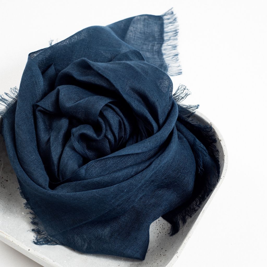 Hand Woven Linen Silk Blend Scarf