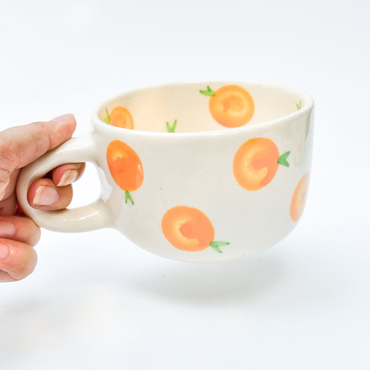 Casa Amarosa Artisan Orange Ceramic Mug – Handmade, 3 Inch