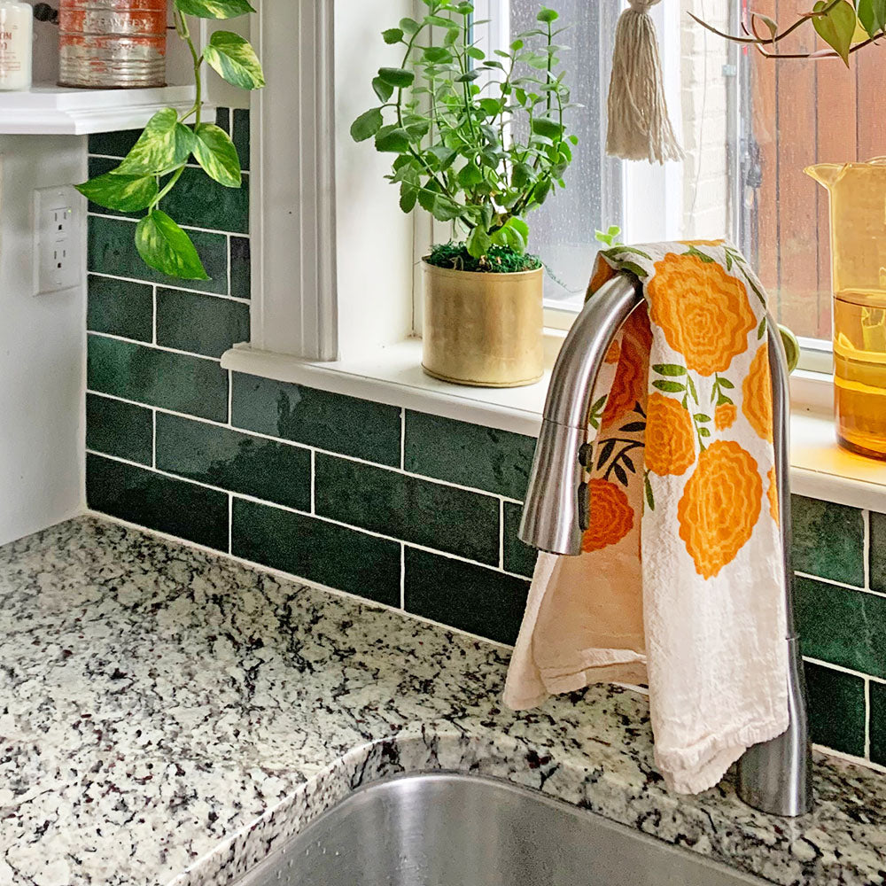 Marigolds Dish Towel