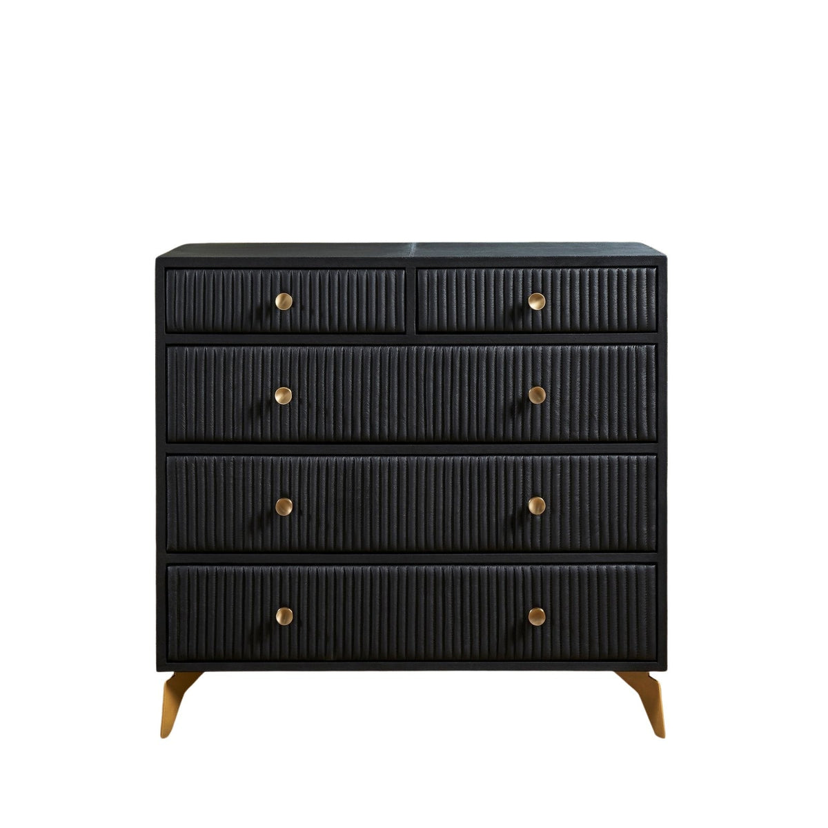 Stanford Five Drawer Leather Chest