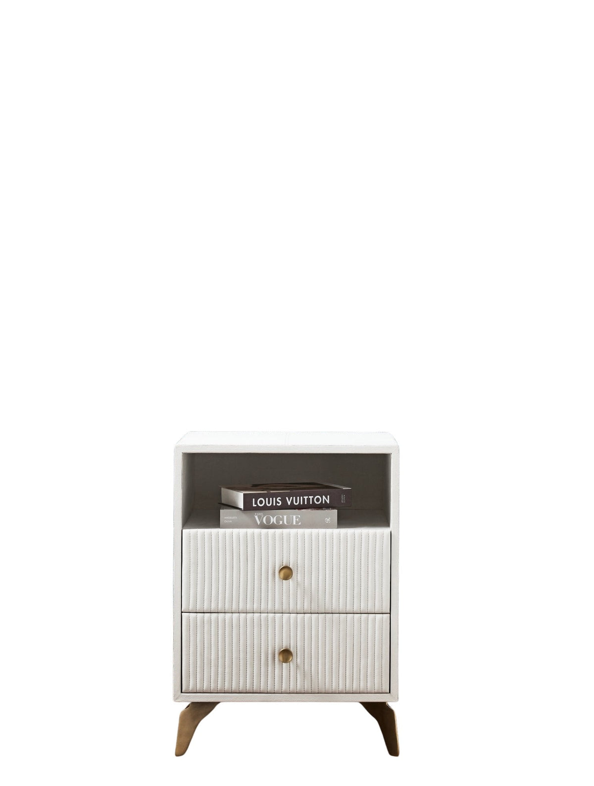 Stanford Two Drawer Leather Side Table