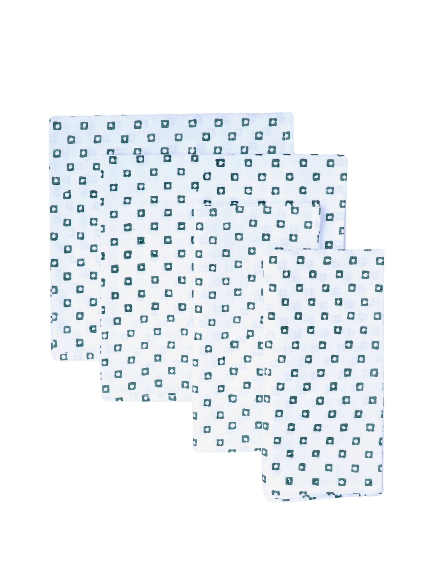 S/4 Cloth Napkins - Green Squares