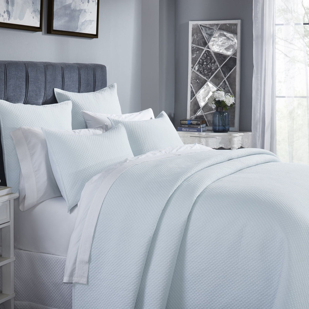 Velentina Diamond Quilted Sateen Coverlet