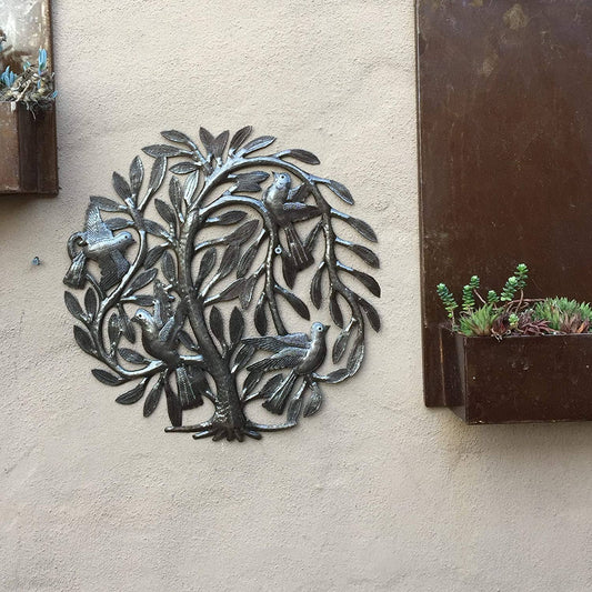 15" Leaving the Nest Tree of Life, Metal Wall Art, Spring