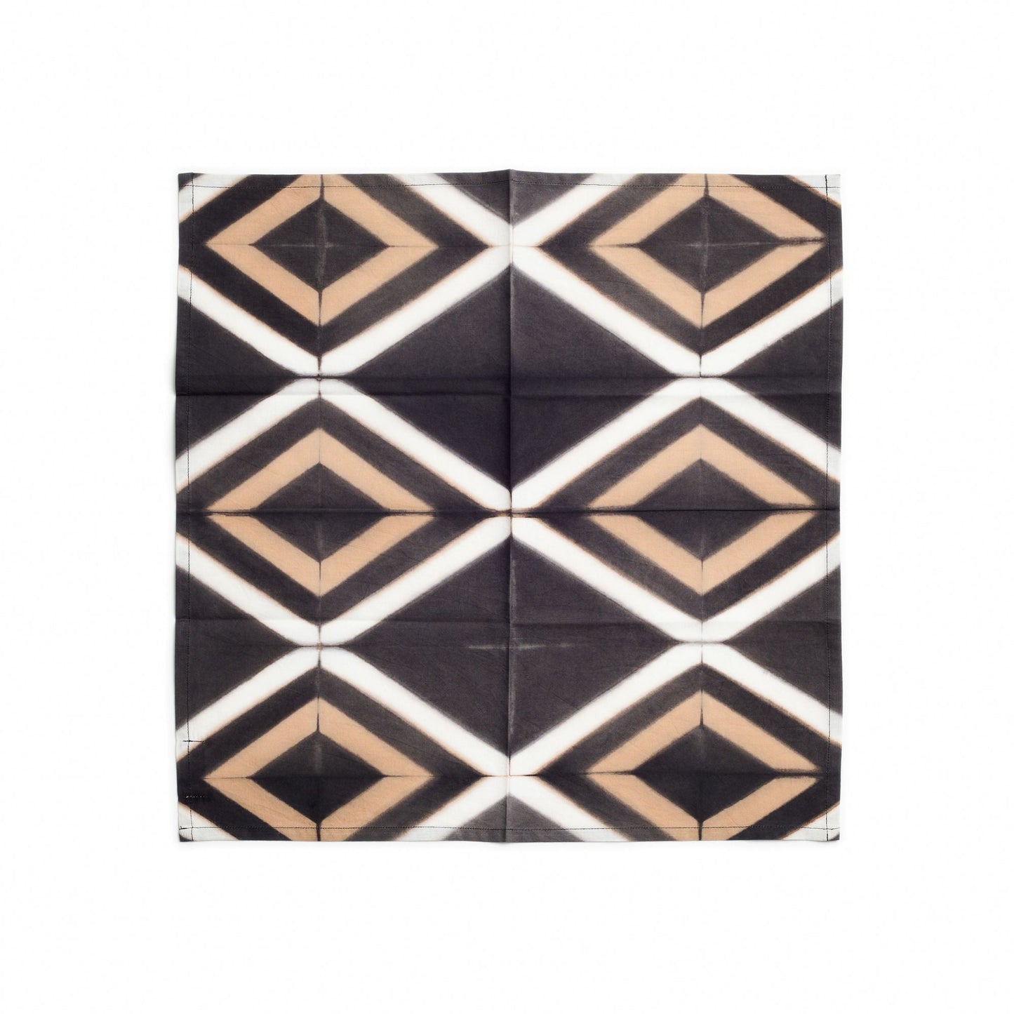 Tisa Black Hand Crafted Shibori Print Cotton Table Napkin ( set of 4 )