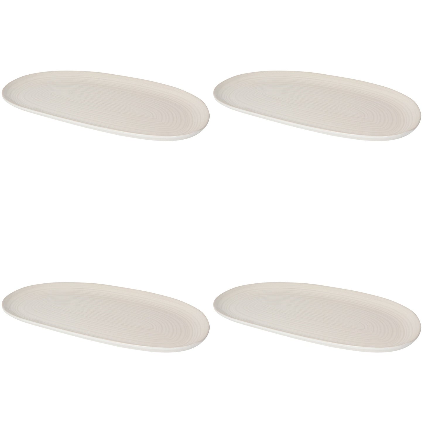 Set of 4 Oval Platter 15" Aquarius Oyster