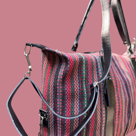 Huipil Mini-Weekender - Handwoven Travel Bag
