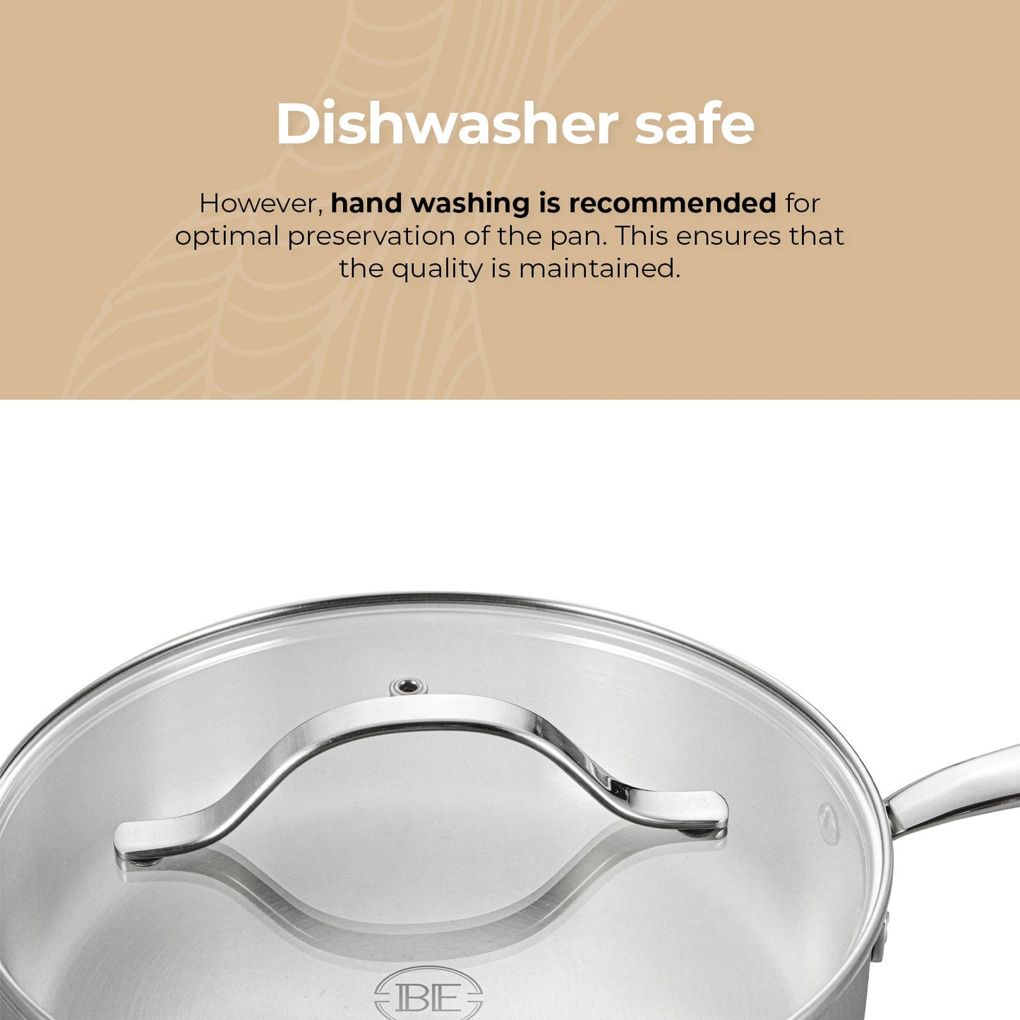 BE | LIVING - Essential Series - 3 qt  / 9.5" / 24 cm Saute Pan with lid - Triply Stainless Steel