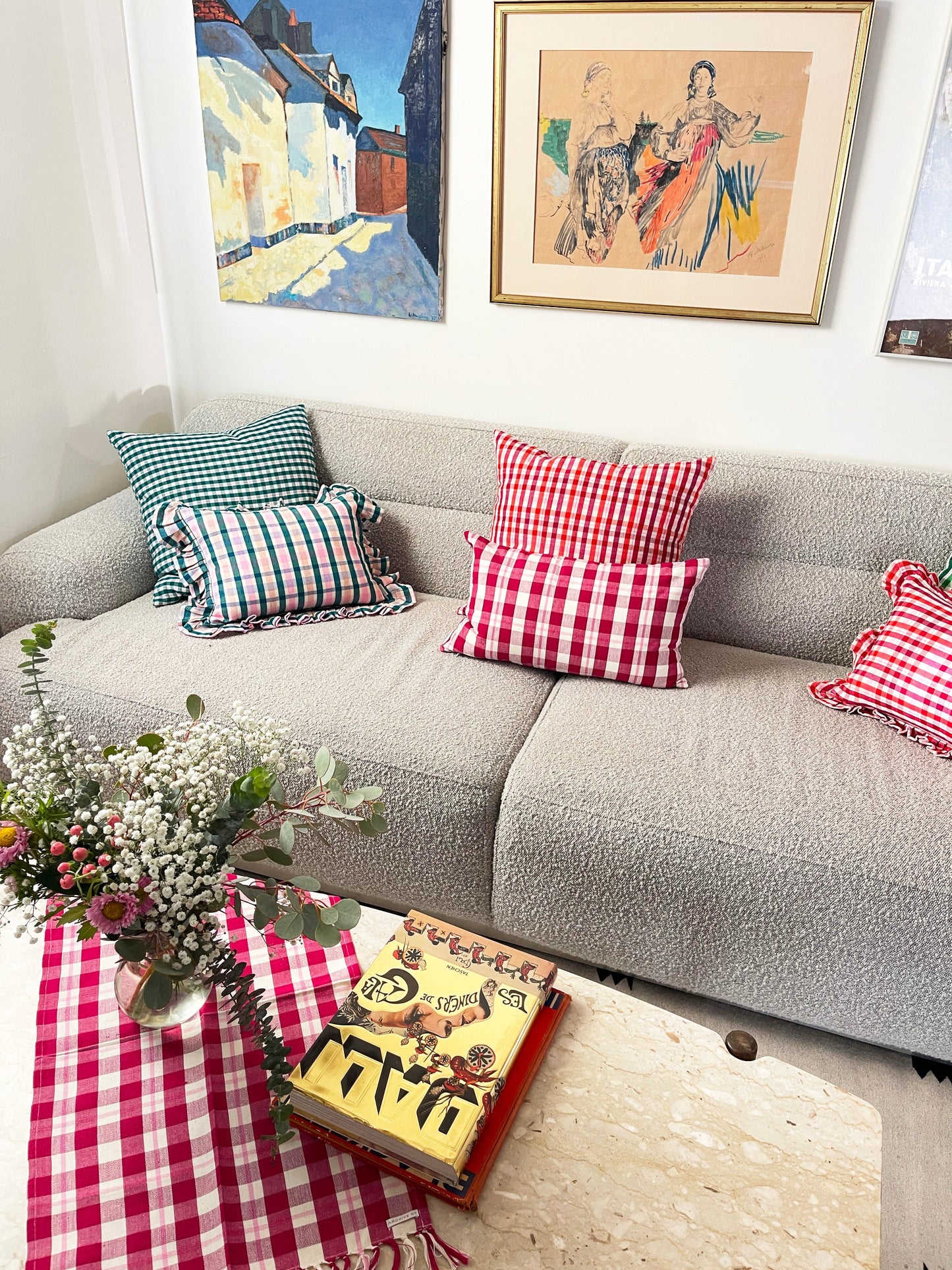 Archive NY Lola Ruffle Plaid Pillow