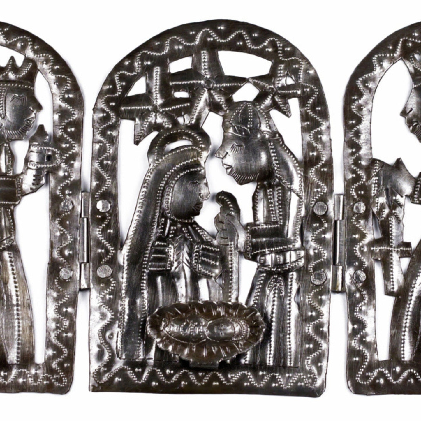 Trifold Nativity Metal Art
