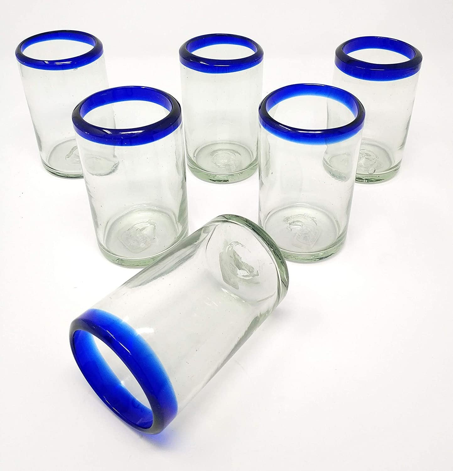 Cobalt Blue Rim Juice Glasses - Set of 6