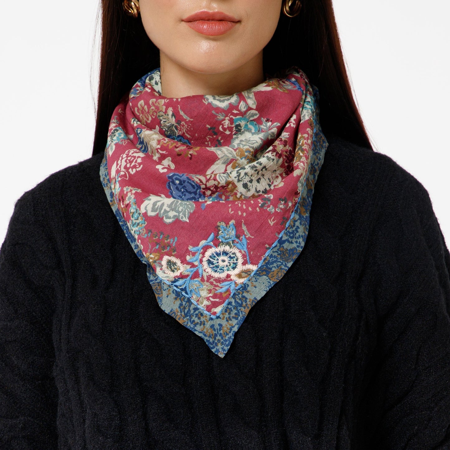 Retro Bloom Bandana - Maroon