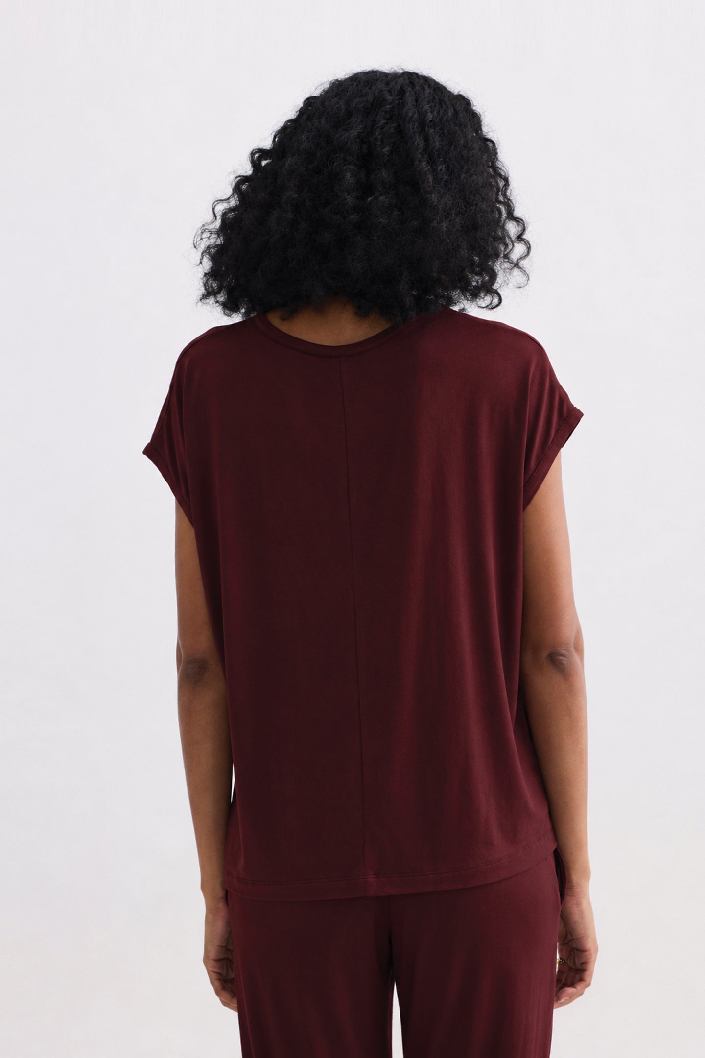 Relaxed Tee Set in Merlot
