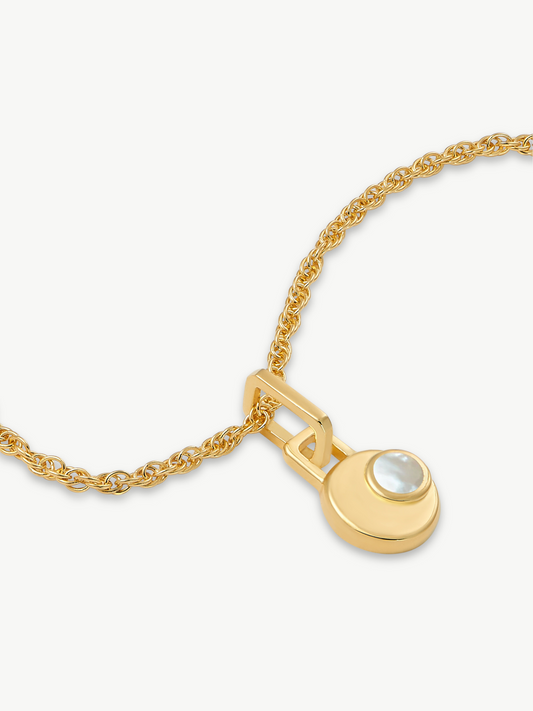 Gold plated Mother of Pearl Mini necklace - Cressida | No More Nobody