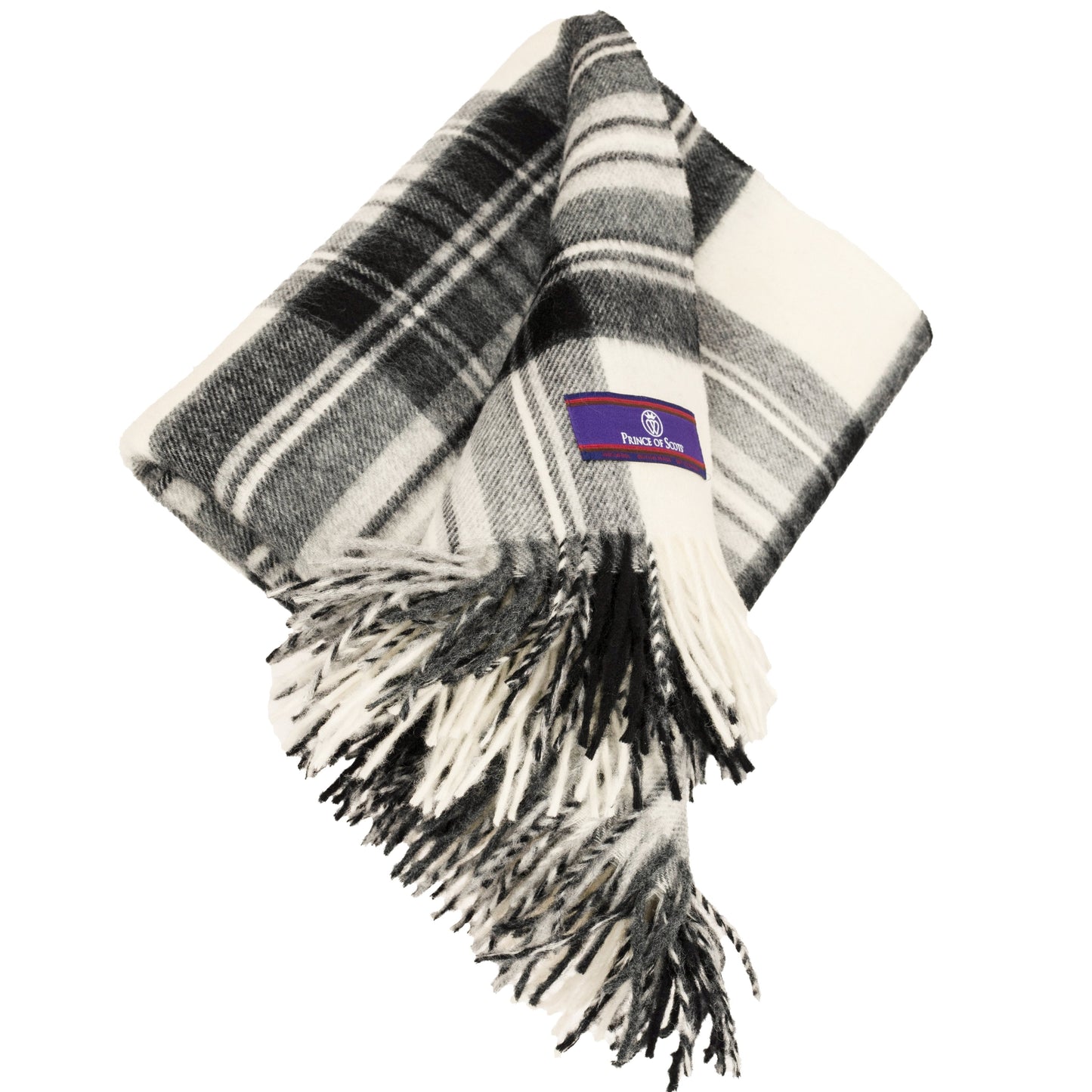 Highland Tartan Tweed Merino Wool Throw - Dress Grey Stewart