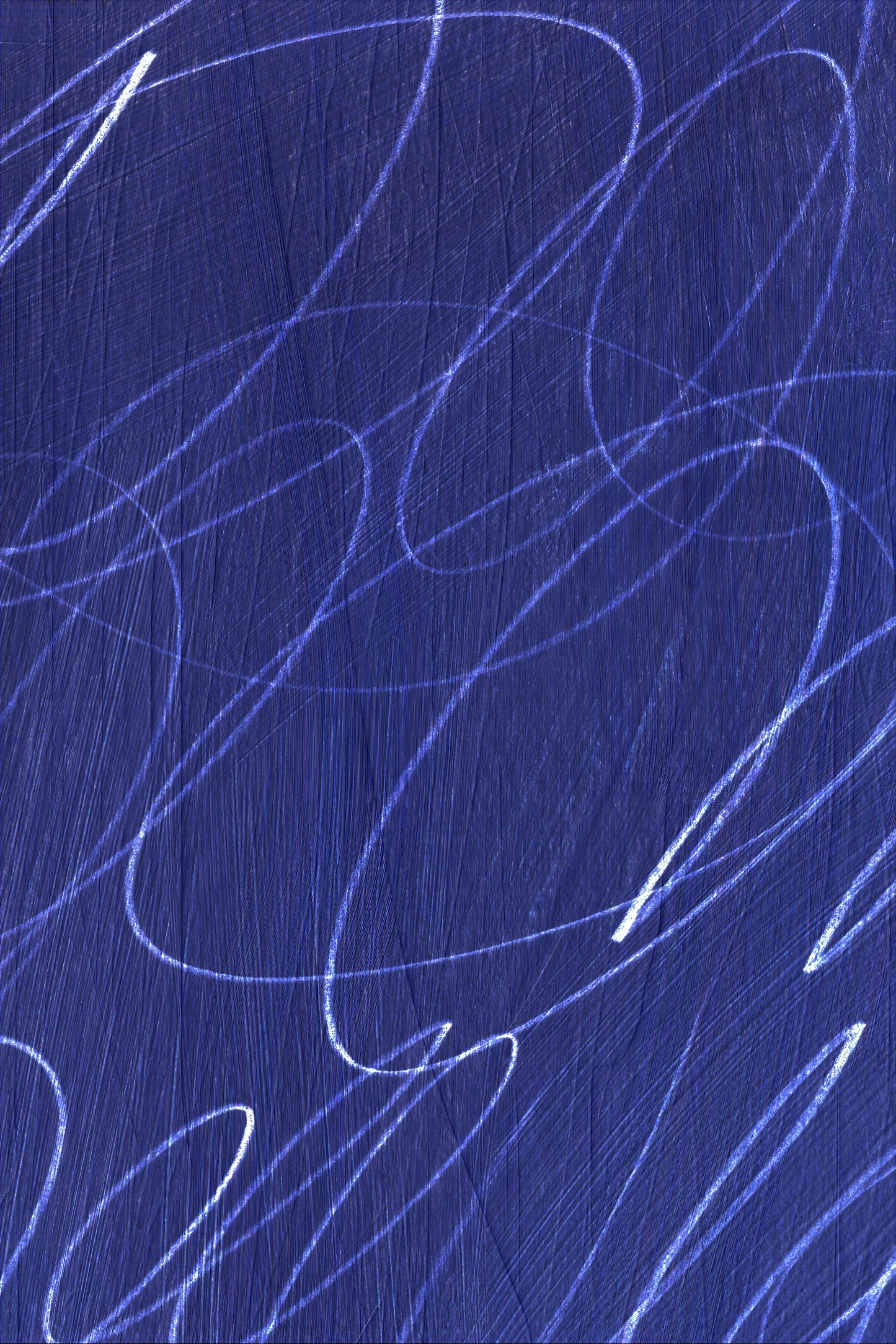 Gestural Marks in Deep Ocean Framed Canvas Wall Art