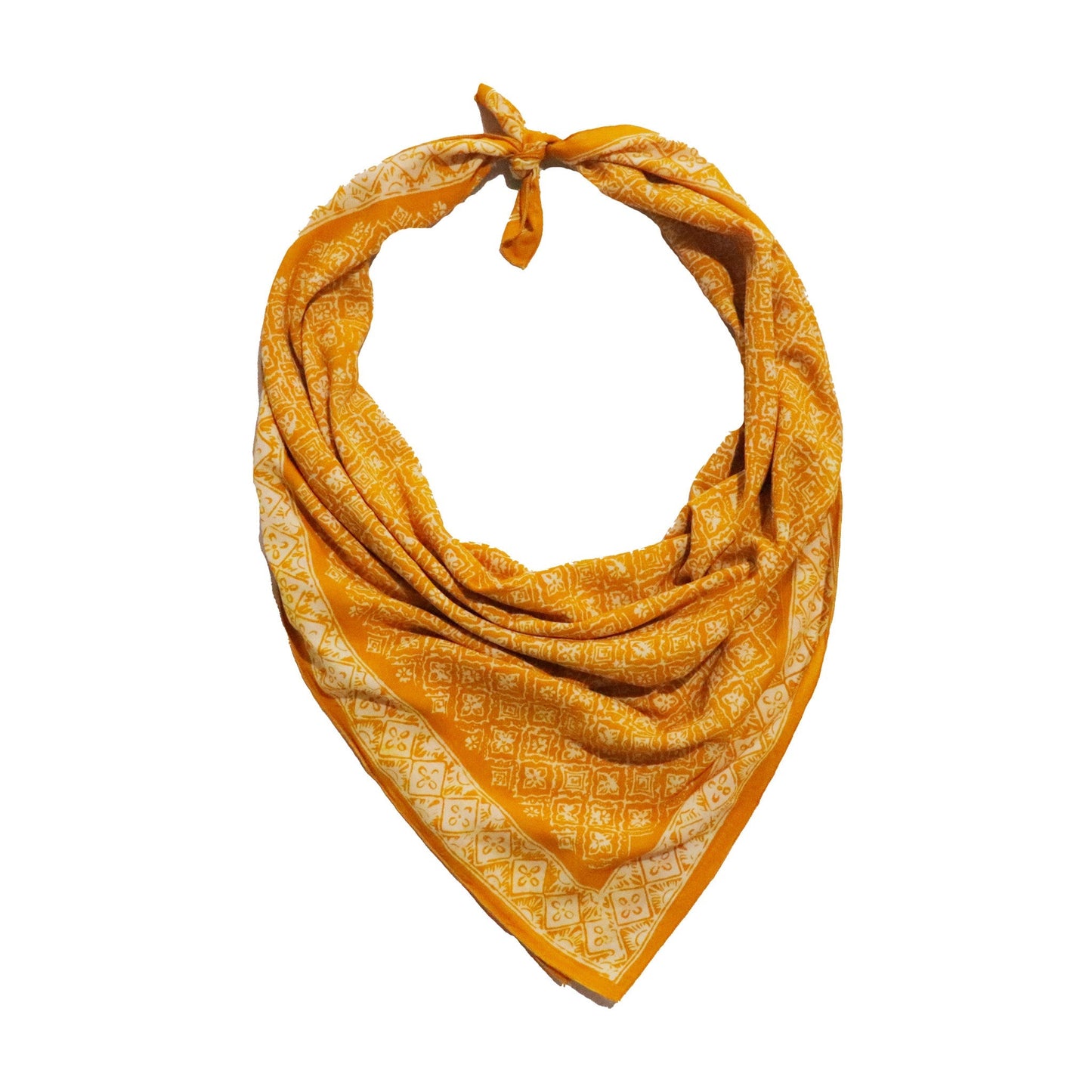 Large 39" Hand Dyed Batik Bandana - Mustard