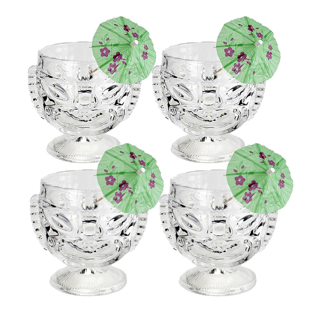 The Original Double Sided Happy/Sad 16oz Tiki Glass ~ Set of 4 ~