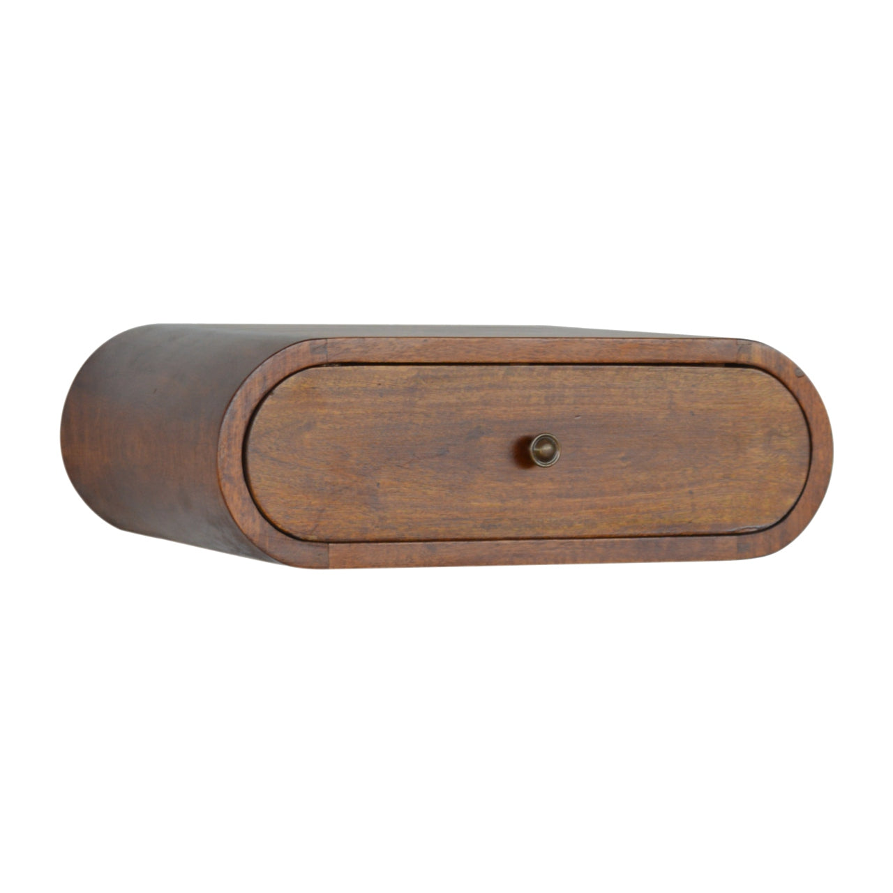 Wall-Mounted Round Chestnut Bedside