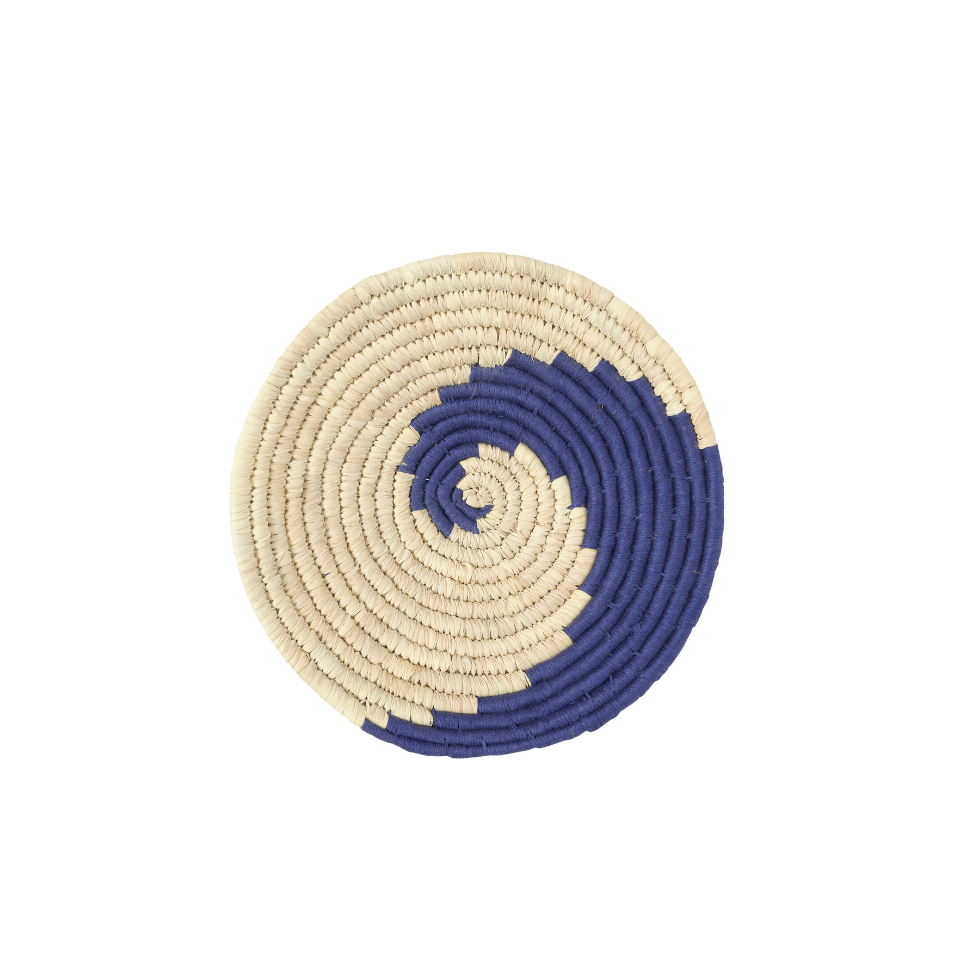 Wall Basket Blue Swirl
