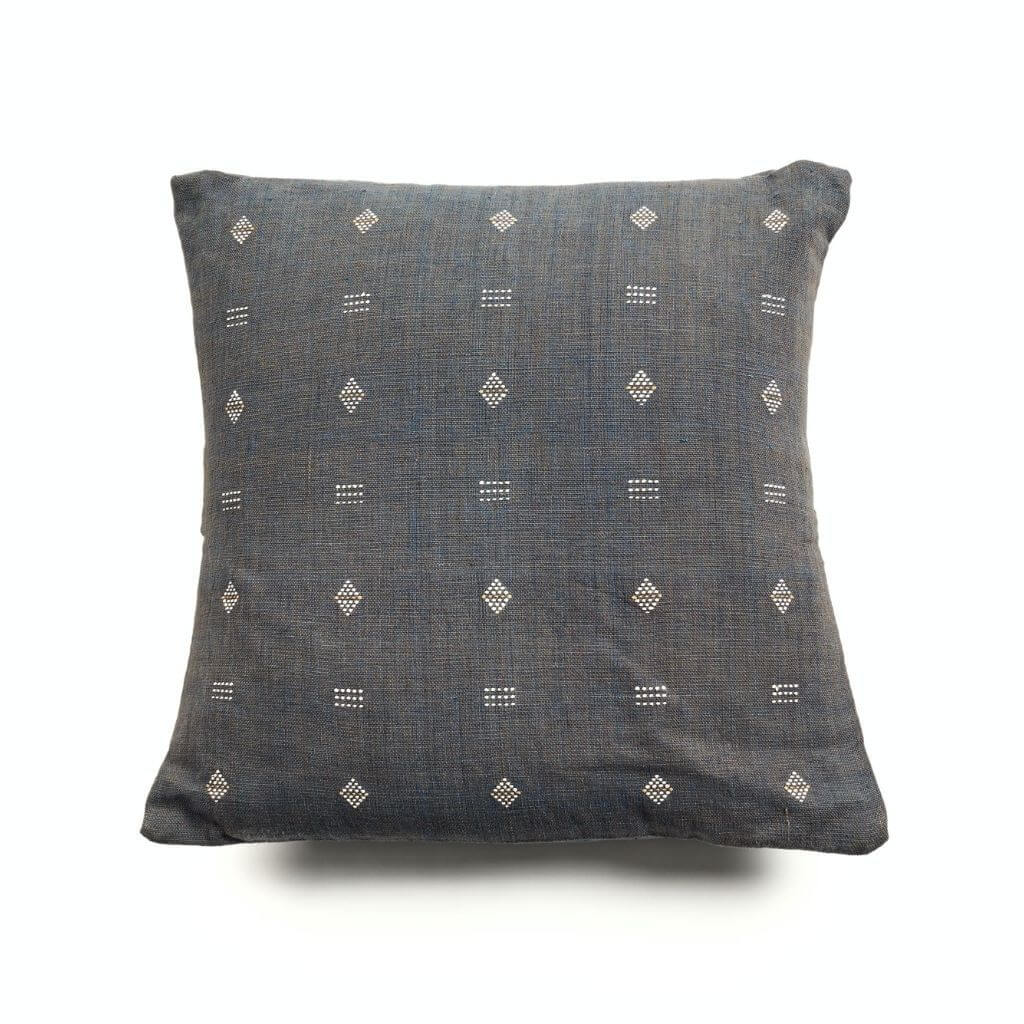 Nira White Hand Spun Organic Cotton Handloom  Pillow Cover