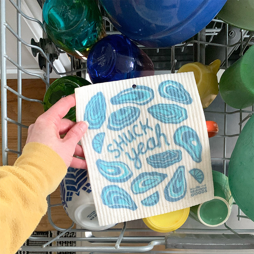 Oysters Dish Towel + Sponge Cloth Gift Set