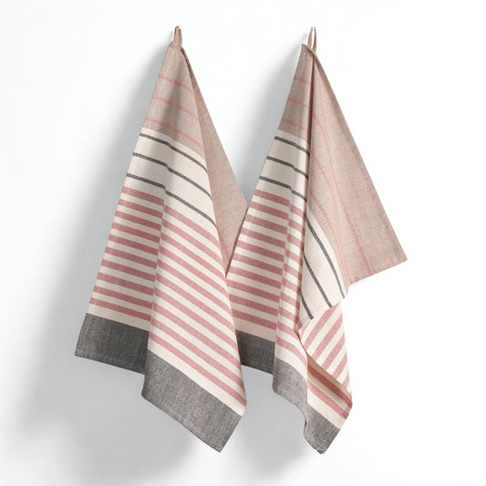Handwoven Cotton Kitchen Towels | Set of 2 | Fair Trade | Airy Stripe
