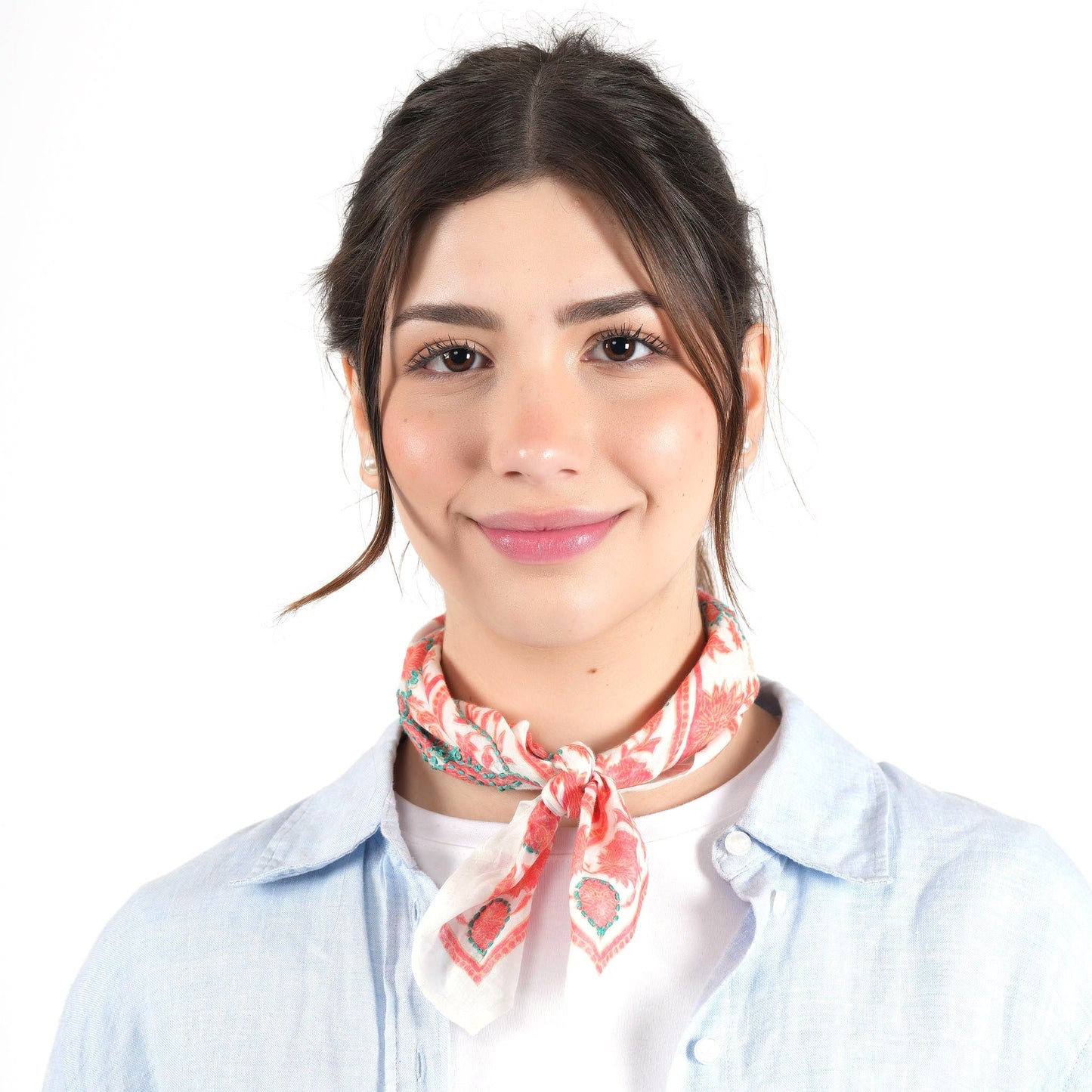 Blooming Peonies Bandana - Red