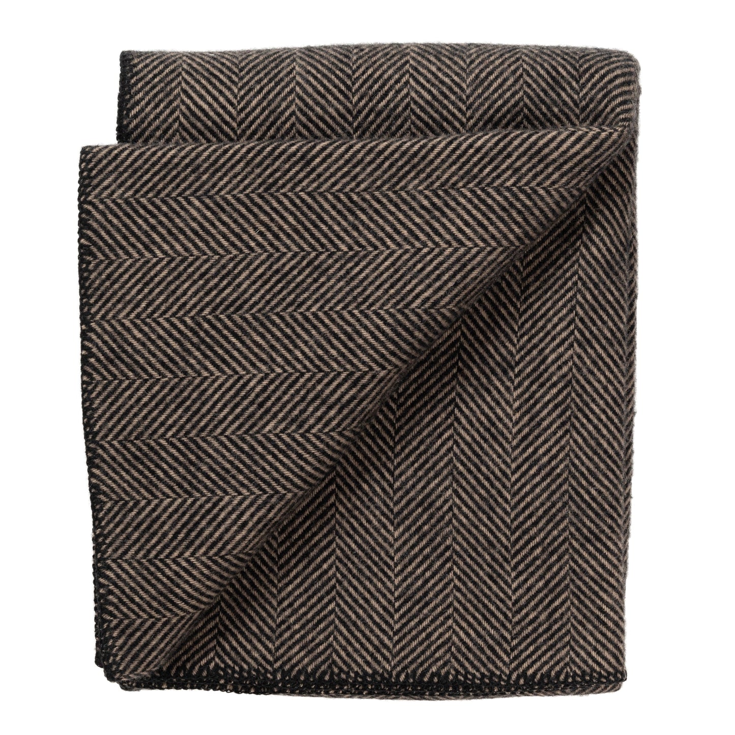 Highland Tweeds BIG Throw ~ Black Herringbone