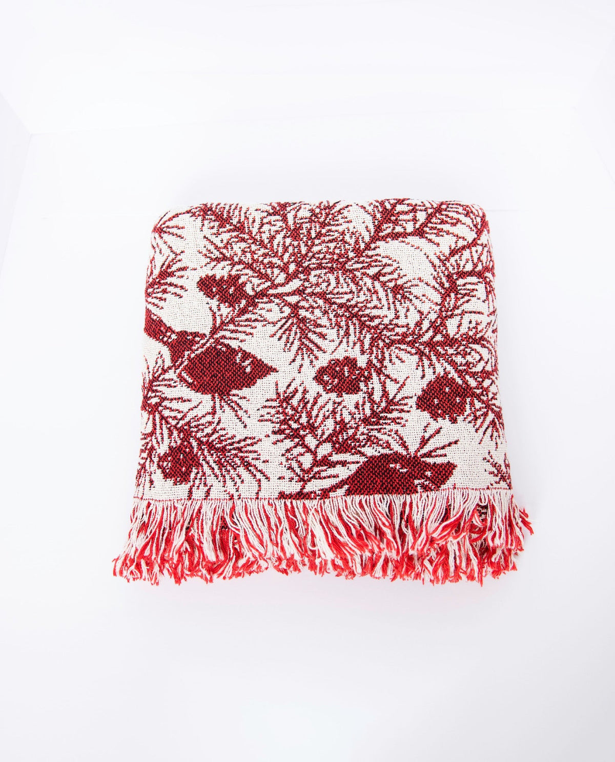 Red Cardinal Christmas Jacquard Woven Throw