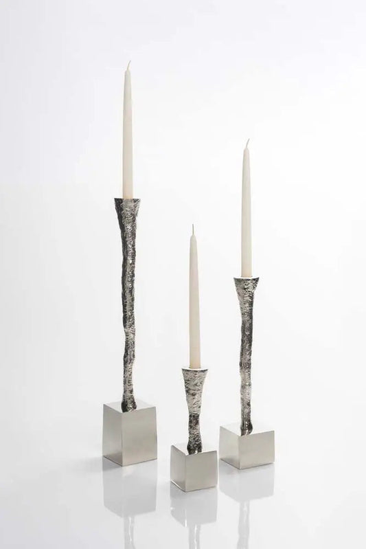 Nest Candle Holder Nickel Silver