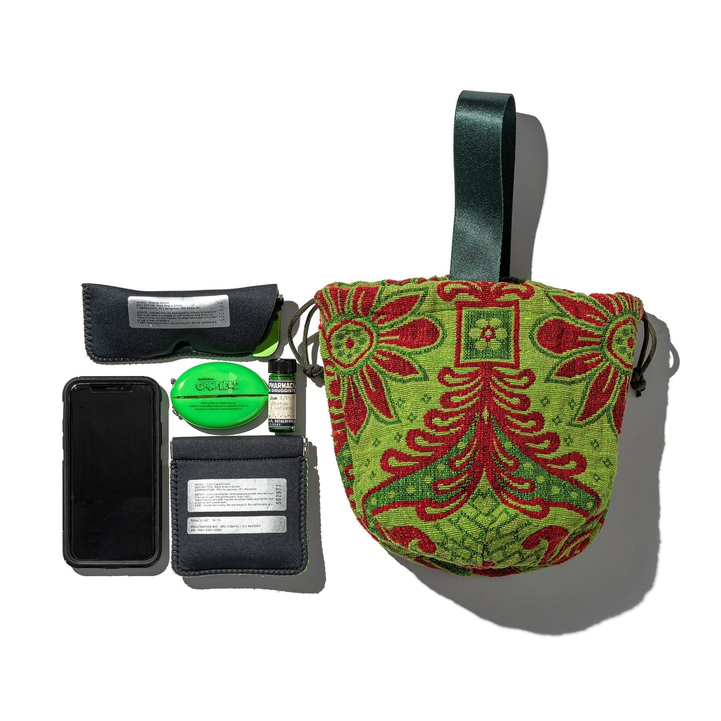 Jacquard Fabric Drawstring Bag