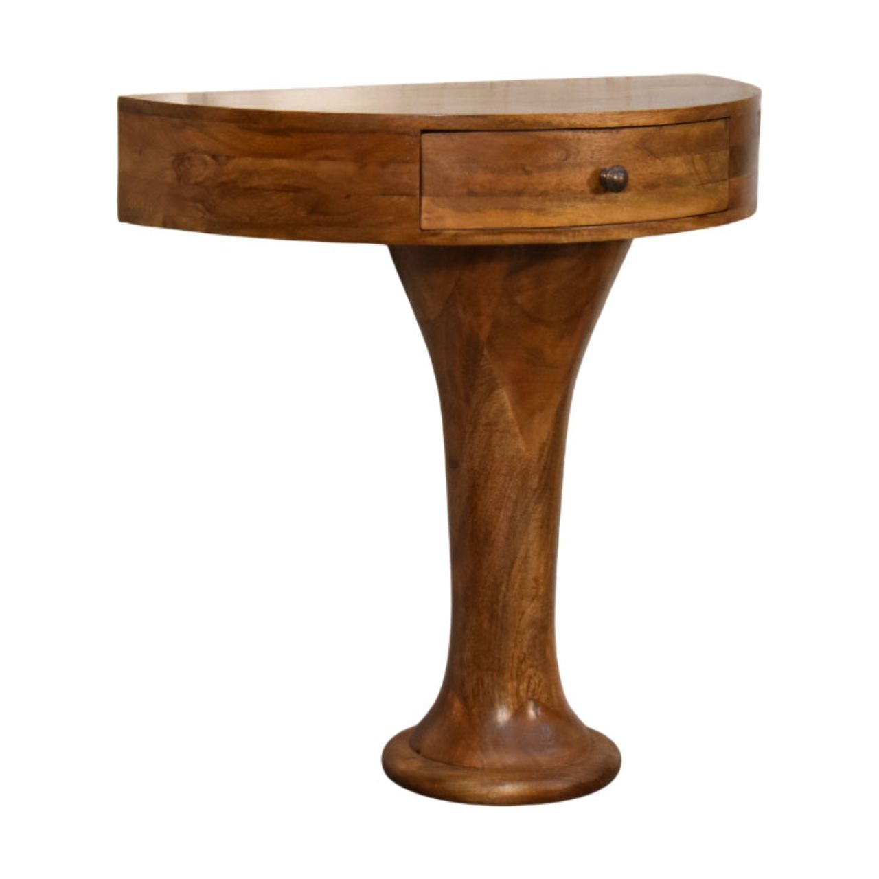 Solid Wood Amber Pedestal Console Table