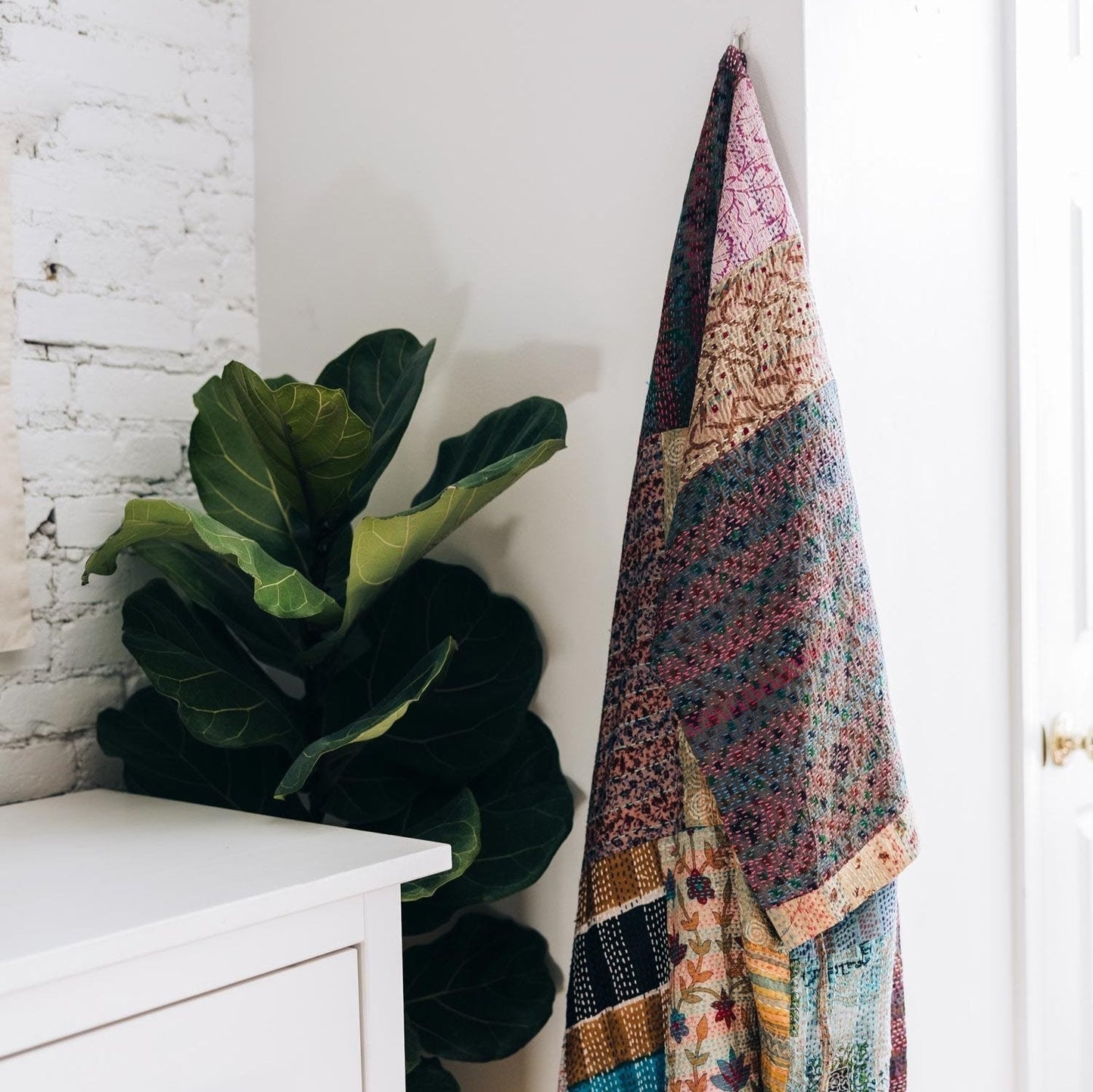 Kantha Stitch Sari Bathrobe