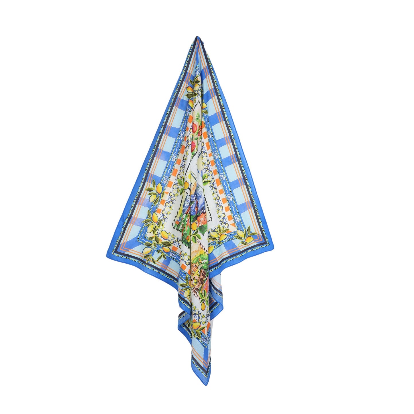Capri Postcard Square Scarf - Blue
