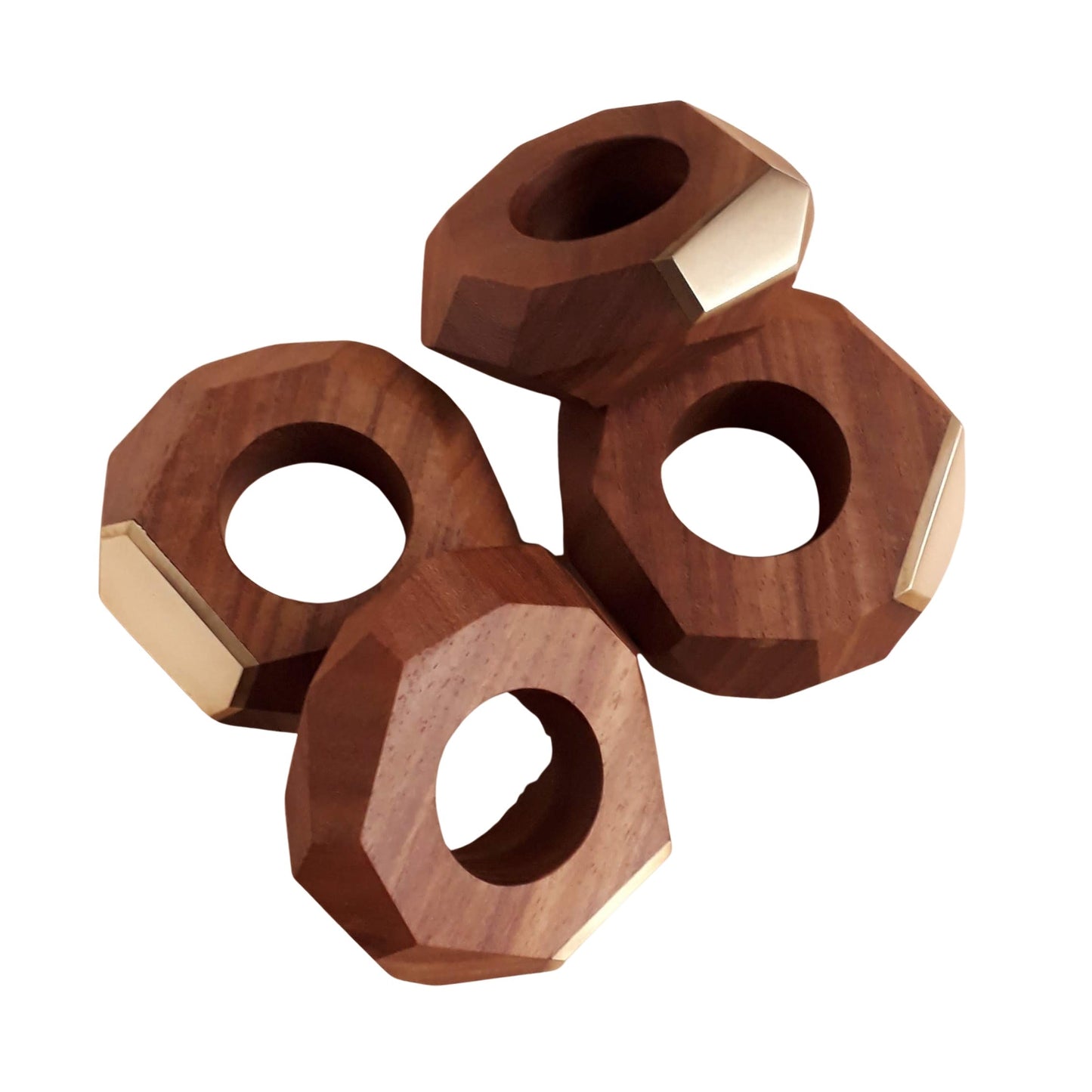 Dor+Kie Black Walnut and Brass Napkin Ring