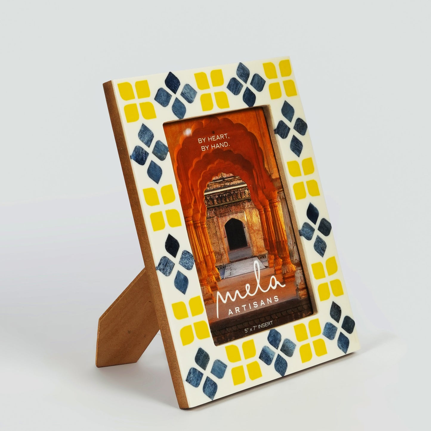 Marigold Floral Mosaic Bone Inlay Photo Frame 5x7