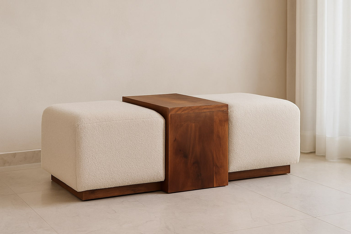 Solid Wood Arden Bench Duo